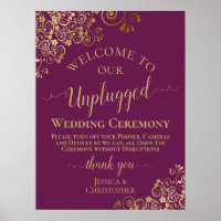Magenta & Gold Stylish Unplugged Wedding Ceremony
