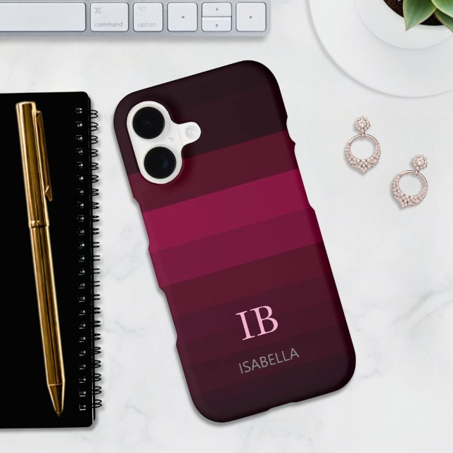 Magenta Gradient Colour Stripes Monogram (Creator Uploaded)