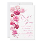 Magenta Hot Pink Floral Bridal Shower Invitation
