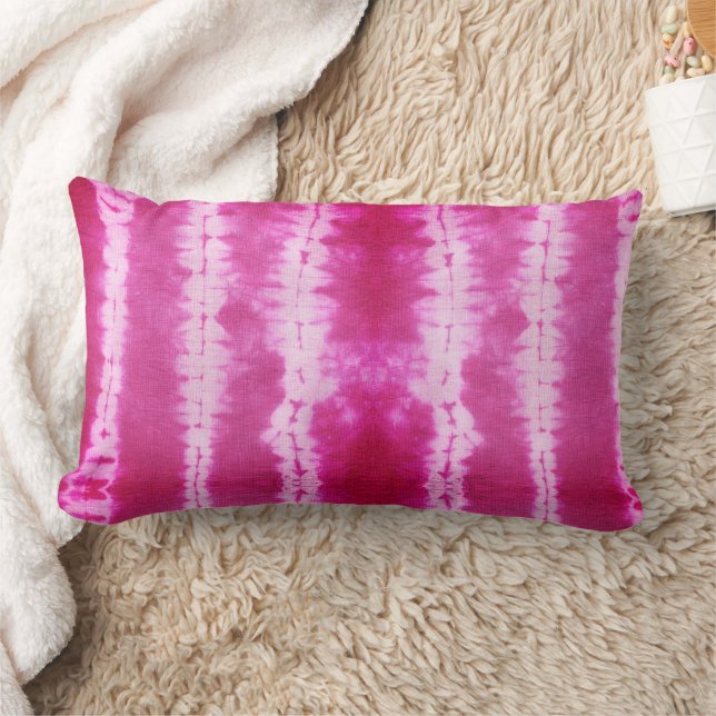 Magenta Ikat Tribal Pattern Lumbar Cushion (Blanket)