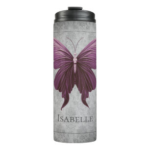 Magenta Jewelled Butterfly Thermal Tumbler