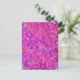 Magenta Jubilee Abstract Print Postcard