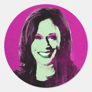 Magenta Kamala Harris Pop Art Classic Round Sticker