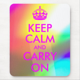 Magenta Keep Calm and Carry On Mousepad