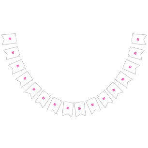 Magenta Leafy Branch Pattern Bunting