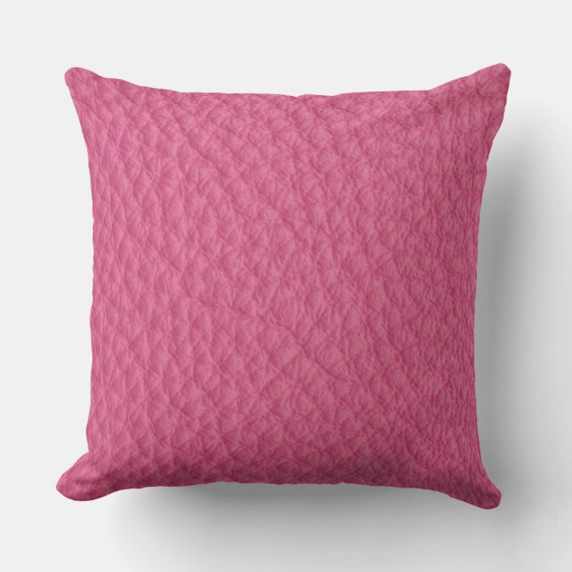 Magenta Leather Look Print Pillow (Front)