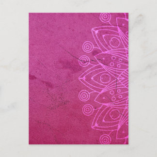 Magenta Mandala Zen Rustic Body Mind Spirit Postcard