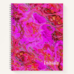 Magenta Marble Swirl Personalised Notebook