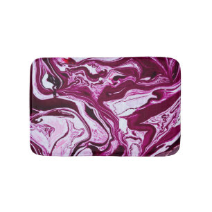 Magenta Marble Texture: Abstract Fluid Art Bath Mat