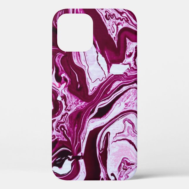Magenta Marble Texture: Abstract Fluid Art Case-Mate iPhone Case (Back)