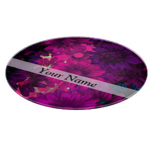 Magenta modern floral cutting board