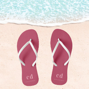 Magenta monogram name jandals