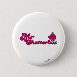 Magenta Mr. Chatterbox Logo 6 Cm Round Badge