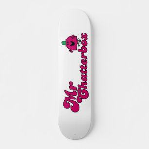 Magenta Mr. Chatterbox Logo Skateboard