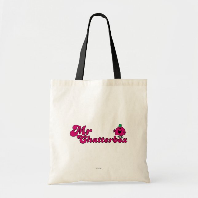 Magenta Mr. Chatterbox Logo Tote Bag (Front)