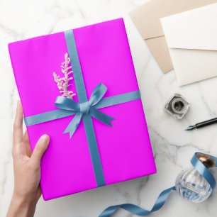 Magenta, Neon Colour Minimalist Wrapping Paper