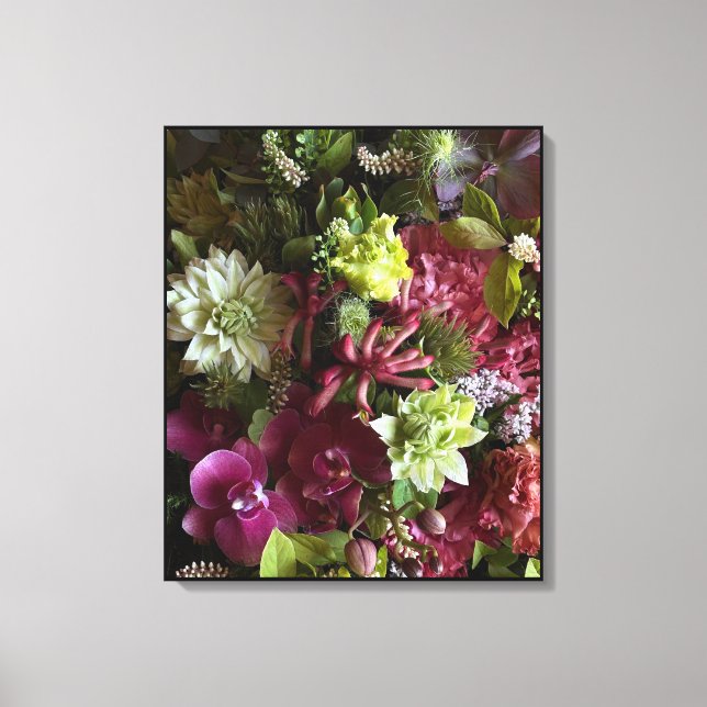 Magenta Orchid Botanical Art Canvas Print (Front)