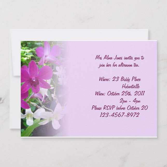 Magenta Orchids Invitation (Front)