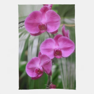Magenta Orchids Kitchen Towel