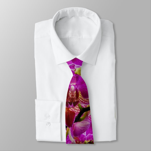 Magenta Orchids, Tie (Tied)