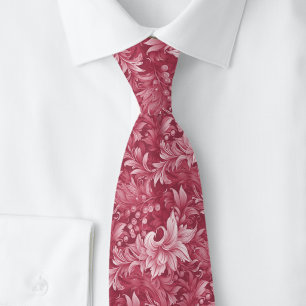 Magenta Ornate Botanical Tie