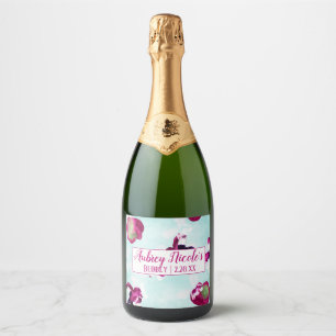Magenta Pansies Bottle Label