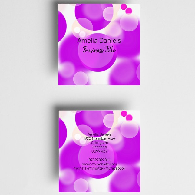 Magenta Pink And White Bubble Business Card (Creator Uploaded)