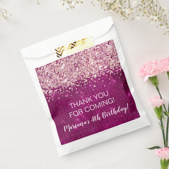 Magenta Pink Any Age Birthday Party Favours Favour Bags (Sealed)