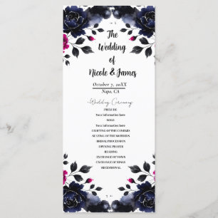 Magenta Pink & Blue Inky Floral Watercolor Program Programme