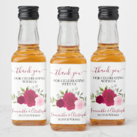 Magenta & Pink Boho Roses Wedding Thank You Mini