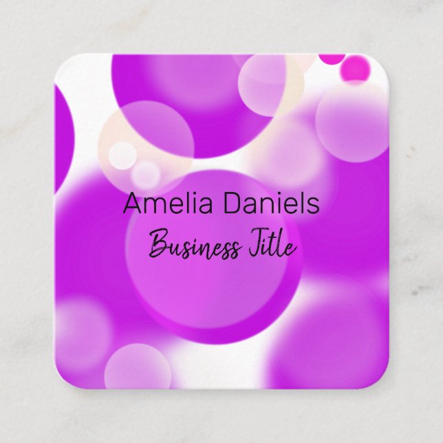 Magenta Pink Bubble Business Card (Front)