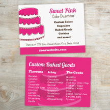 Magenta Pink Cake Bakery | Flavours Menu Postcard