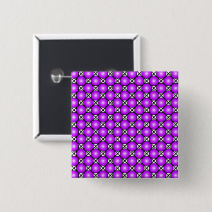 Magenta Pink Dots Black White Lattice Pattern 15 Cm Square Badge