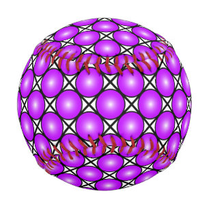 Magenta Pink Dots Black White Lattice Pattern Baseball