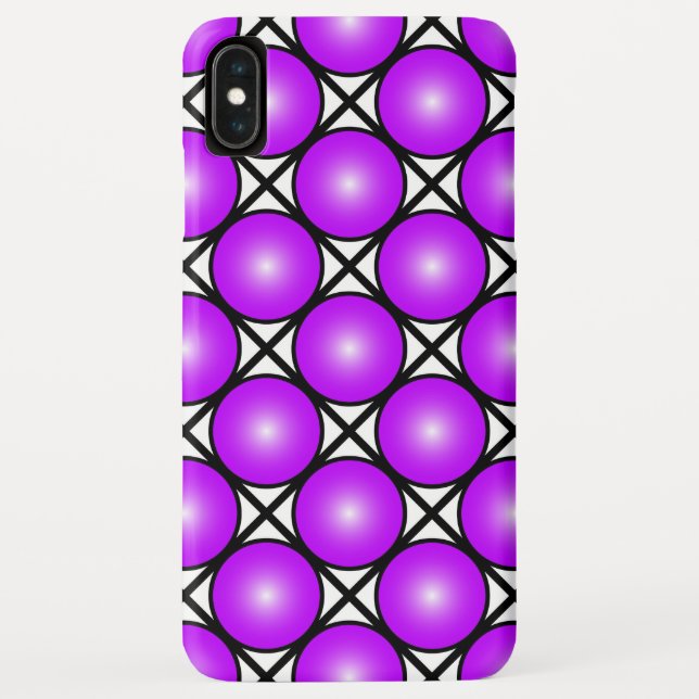 Magenta Pink Dots Black White Lattice Pattern Case-Mate iPhone Case (Back)