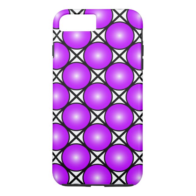 Magenta Pink Dots Black White Lattice Pattern Case-Mate iPhone Case (Back)