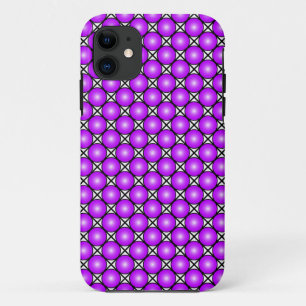 Magenta Pink Dots Black White Lattice Pattern Case-Mate iPhone Case