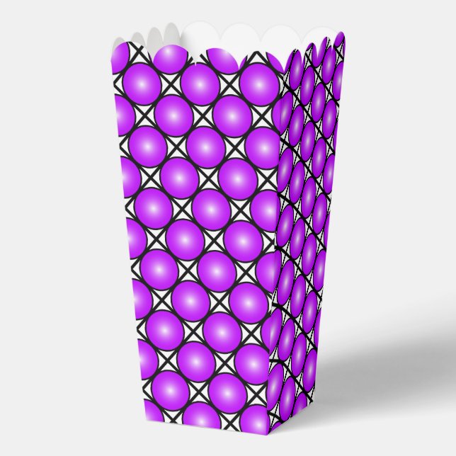 Magenta Pink Dots Black White Lattice Pattern Favour Box (Front)