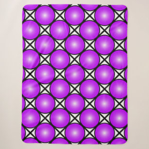Magenta Pink Dots Black White Lattice Pattern Sherpa Blanket