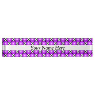 Magenta Pink Dots Black White Lattice Pattern Text Nameplate
