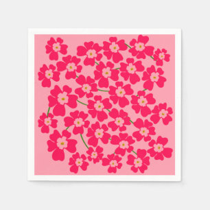Magenta Pink Fantasy Flower Garden Napkin