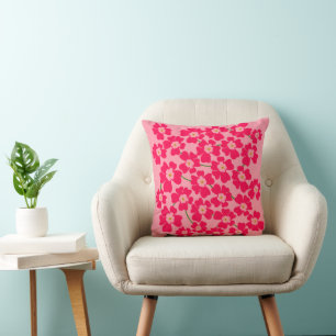 Magenta Pink Fantasy Flower Power Cushion