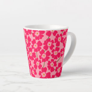 Magenta Pink Fantasy Flower Power  Latte Mug