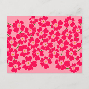 Magenta Pink Fantasy Flower Power  Postcard