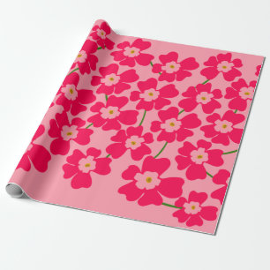 Magenta Pink Fantasy Flower Power  Wrapping Paper