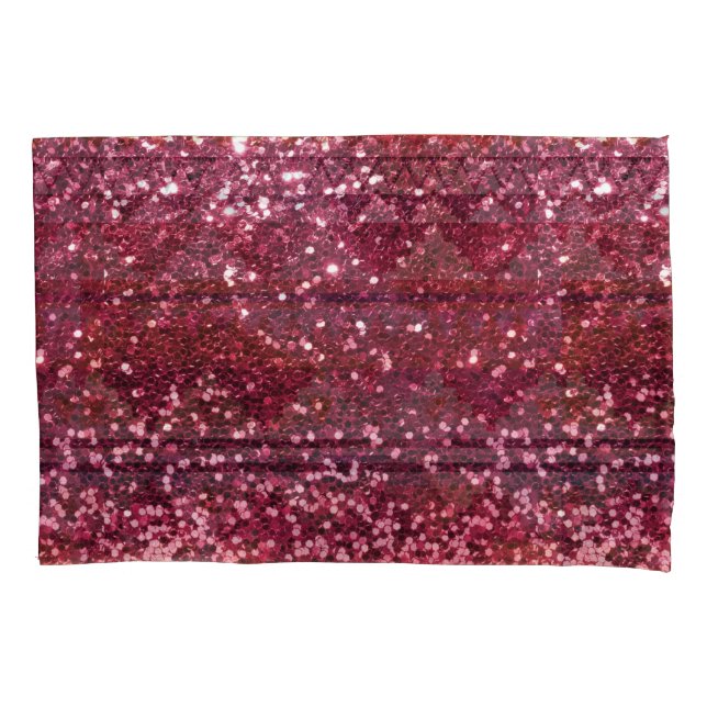 Magenta Pink Faux Glitter All Over Print Pillowcase (Front)