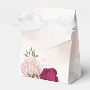 magenta pink floral greenery wedding favour box