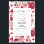 Magenta Pink Floral Wedding Menu Card<br><div class="desc">Magenta Pink Floral Wedding menu card</div>