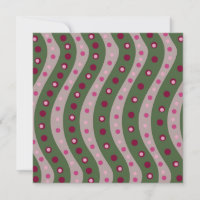 Magenta Pink Green Springtime Polka Dot Patterned