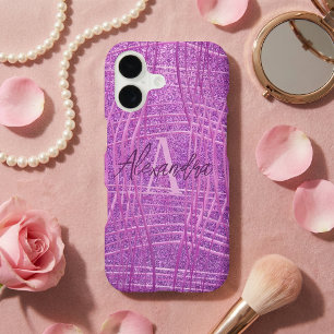 Magenta Pink Metallic Glitter Modern Glam Luxury